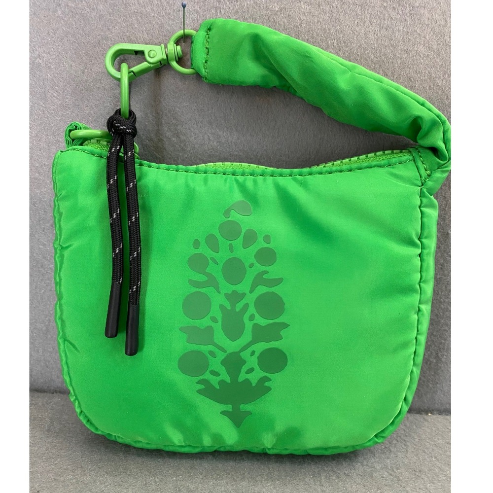 FP Movement Free People Green Nylon Micro Buti Bag Padded Handle Zip Pouch